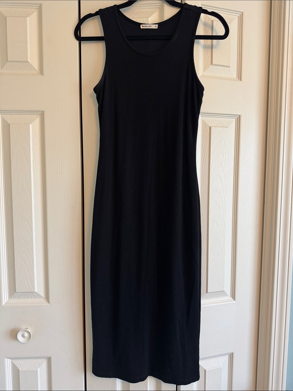Marine Layer Black Sleeveless Tank Midi Dress
